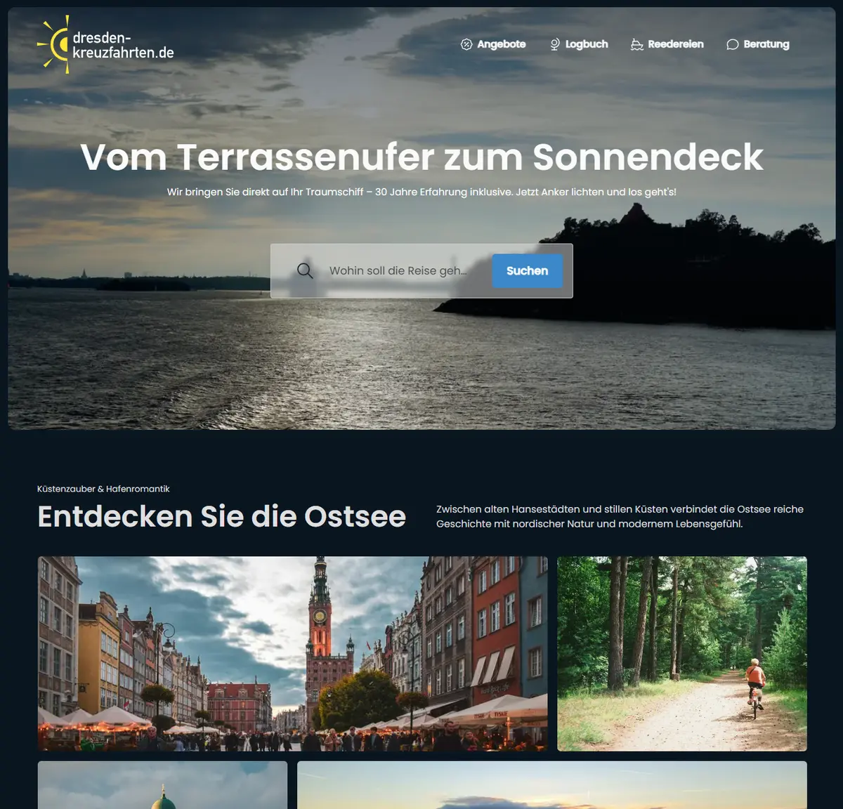 Screen der Webseite dresden-kreuzfahrten.de