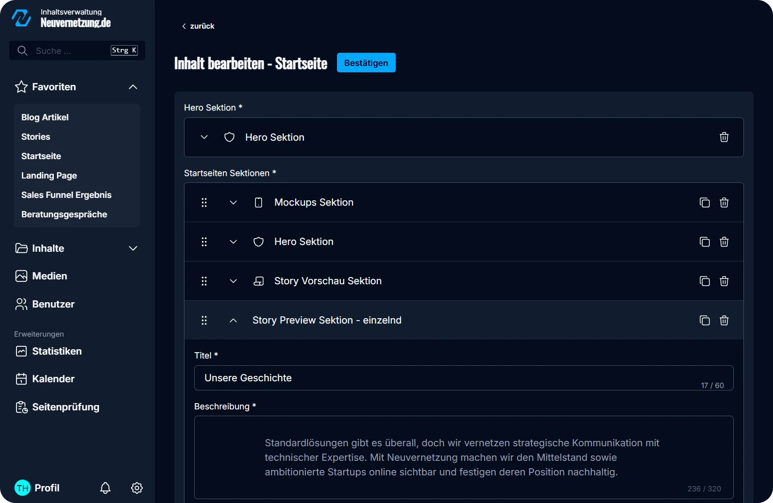 Erstelle im Handumdrehen deine eigene Landingpage für deinen Sales-Funnel, mit dem Tool von Neuvernetzung.