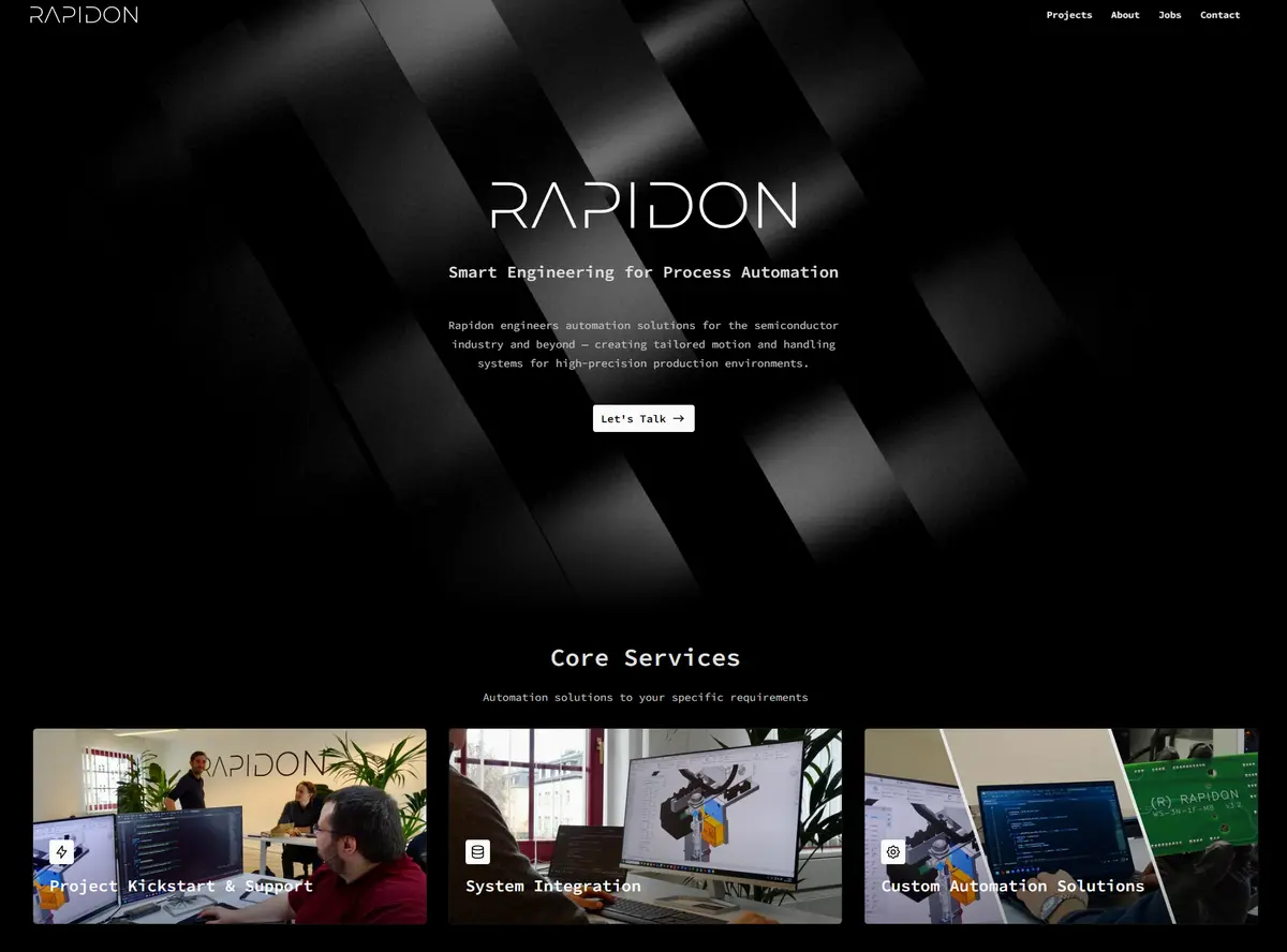 Screen der Webseite rapidon.de