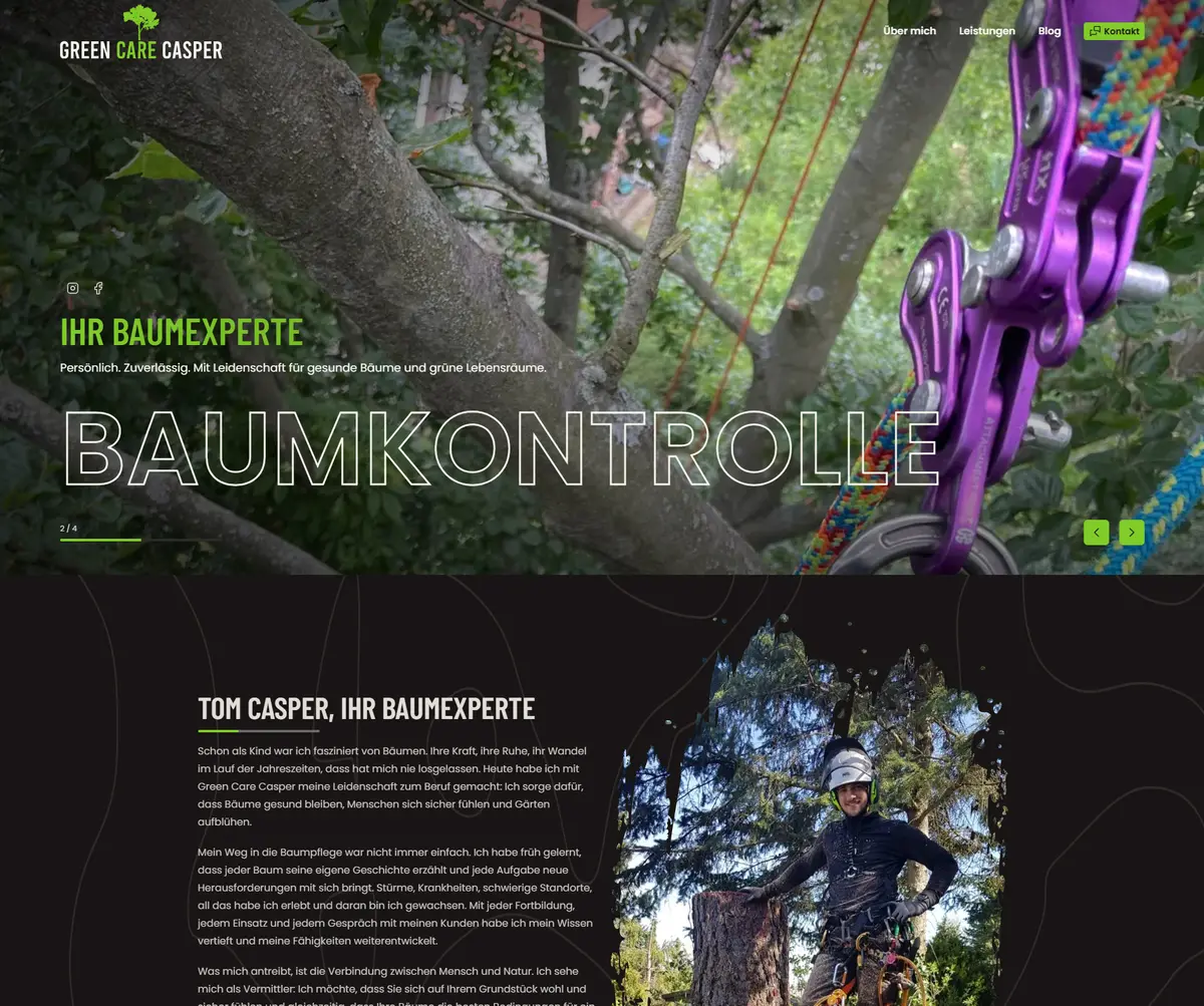 Screen der Webseite greencare-casper.de